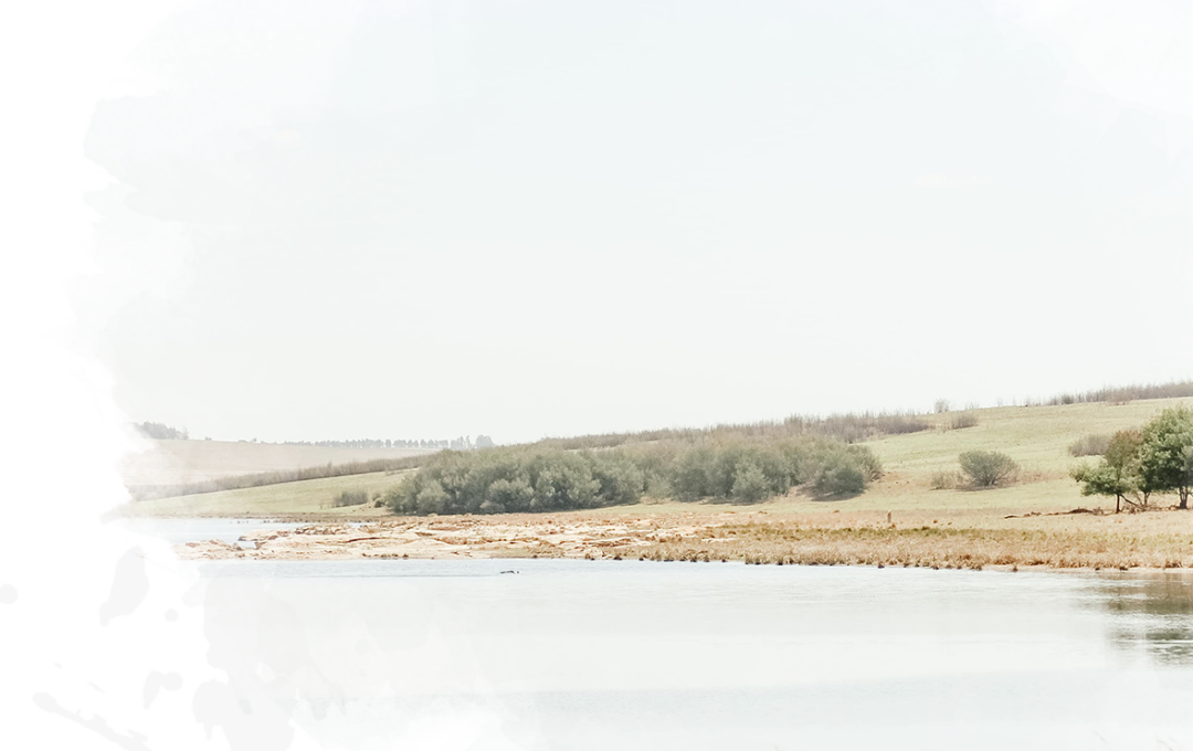 Farm view with dam overlay